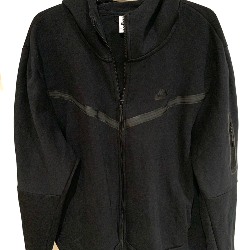 Nike Men's Tech Fleece Black Zip-Up Hoodie, XXL, CU-4489-010 - Picture 2 of 9